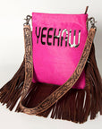 American Darling Messenger Hand Tooled Hair On Genuine Leather Western Women Bag Handbag Purse | Cute