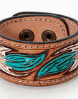 American Darling Bracelet Hand Tooled Carved Genuine Leather Women | Handmade Western Rustic
