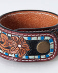 American Darling Bracelet Hand Tooled Carved Genuine Leather Women | Handmade Western Rustic