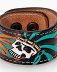 American Darling Bracelet Hand Tooled Carved Genuine Leather Women | Handmade Western Rustic