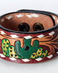 American Darling Bracelet Hand Tooled Carved Genuine Leather Women | Handmade Western Rustic