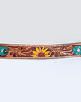 American Darling Bracelet Hand Tooled Carved Genuine Leather Women | Handmade Western Rustic