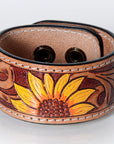 American Darling ADBRF176 Hand tooled carved Genuine Leather Bracelet women