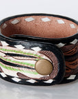 American Darling ADBRF179 Hand tooled carved Genuine Leather Bracelet women