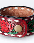 American Darling Bracelet Hand Tooled Carved Genuine Leather Women | Handmade Western Rustic