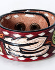 American Darling Bracelet Hand Tooled Carved Genuine Leather Women | Handmade Western Rustic