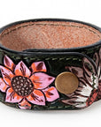 American Darling Bracelet Hand Tooled Carved Genuine Leather Women | Handmade Western Rustic