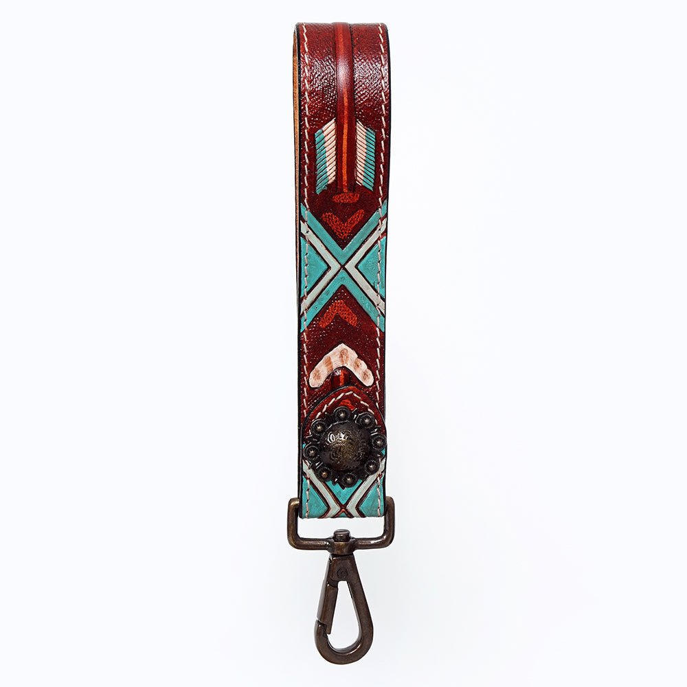 American Darling Hand Tooled Genuine Leather Handle Strap for Wristlet Bag Phone Wrist Keychain Wallet Purse Clutch Cellphone