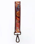 American Darling ADWSF105 Hand Tooled Genuine Leather Handle Strap For Wristlet Bags