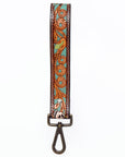 American Darling ADWSF111 Hand Tooled Genuine Leather Handle Strap For Wristlet Bags
