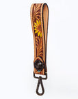 American Darling ADWSF113 Hand Tooled Genuine Leather Handle Strap For Wristlet Bags