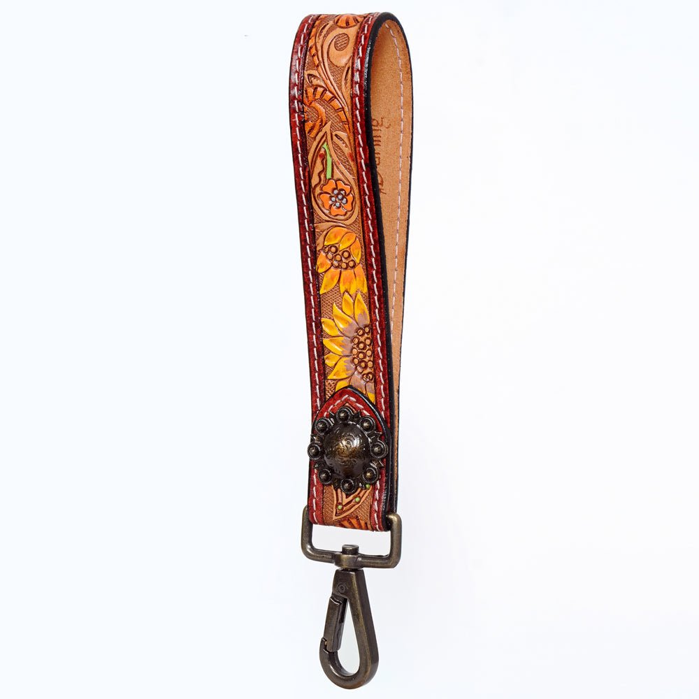 American Darling Hand Tooled Genuine Leather Handle Strap for Wristlet Bag Phone Wrist Keychain Wallet Purse Clutch Cellphone