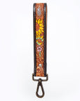 American Darling ADWSF115 Hand Tooled Genuine Leather Handle Strap For Wristlet Bags