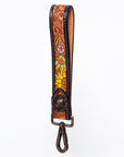 American Darling ADWSF115 Hand Tooled Genuine Leather Handle Strap For Wristlet Bags