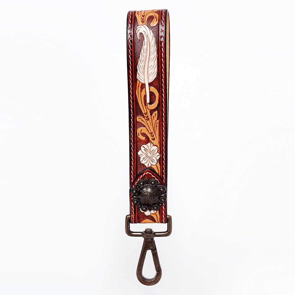 American Darling Hand Tooled Genuine Leather Handle Strap for Wristlet Bag Phone Wrist Keychain Wallet Purse Clutch Cellphone