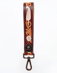 American Darling ADWSF118 Hand Tooled Genuine Leather Handle Strap For Wristlet Bags