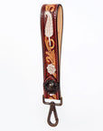 American Darling ADWSF118 Hand Tooled Genuine Leather Handle Strap For Wristlet Bags