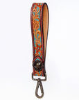 American Darling ADWSF119 Hand Tooled Genuine Leather Handle Strap For Wristlet Bags