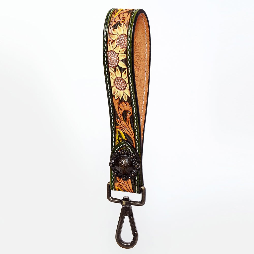 American Darling Hand Tooled Genuine Leather Handle Strap for Wristlet Bag Phone Wrist Keychain Wallet Purse Clutch Cellphone