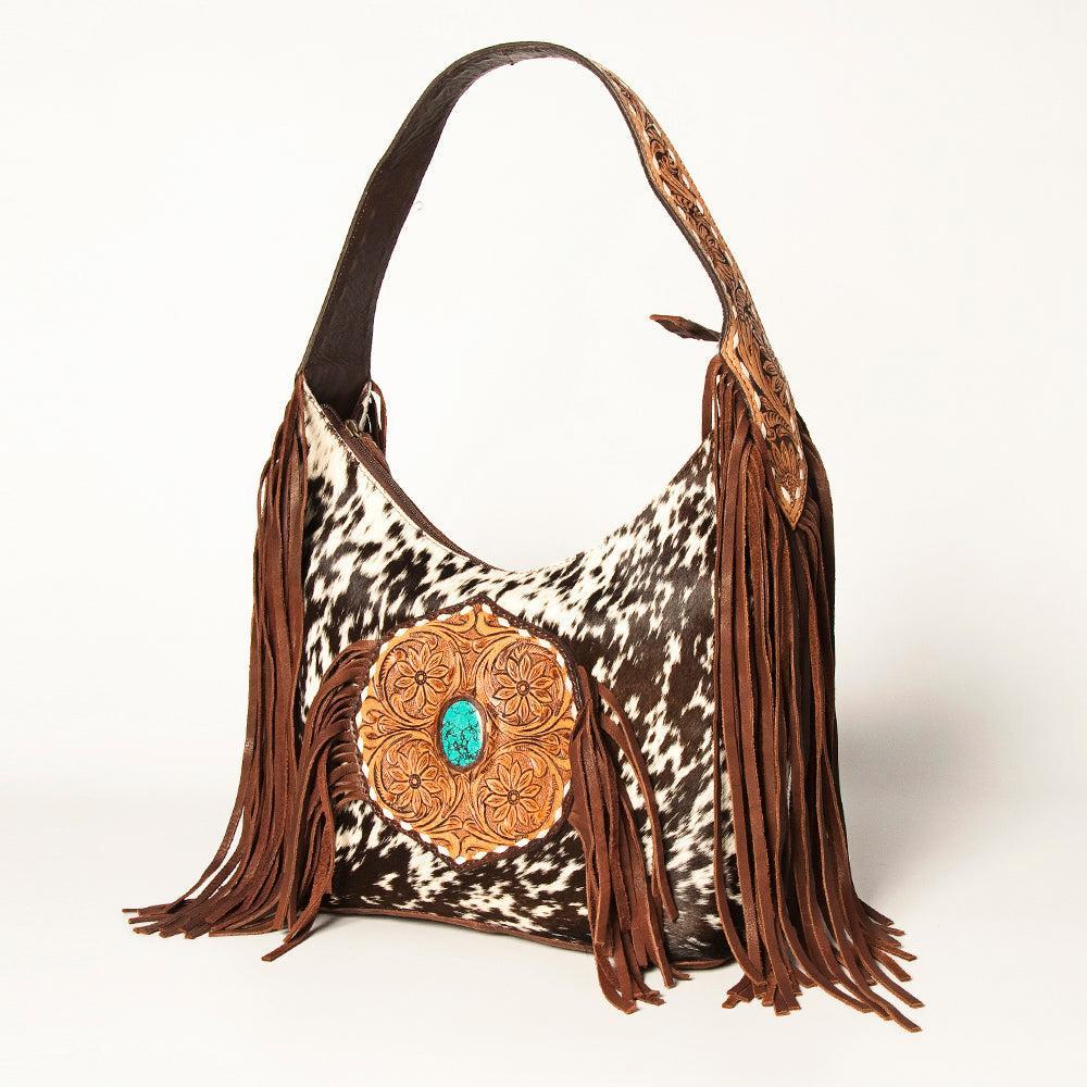 American Darling ADBGA221 Tote Hand Tooled Hair-On Genuine Leather Women Bag Western Handbag Purse