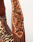 American Darling ADBGA222 Tote Hand Tooled Hair-On Genuine Leather Women Bag Western Handbag Purse