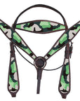 Western Horse Headstall Breast Collar American Leather Hilason camouflage