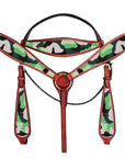 Western Horse Headstall Breast Collar American Leather Hilason camouflage