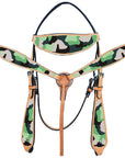 Western Horse Headstall Breast Collar American Leather Hilason camouflage