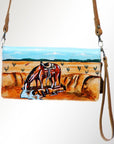 American Darling Organiser Hair-On Hand Tooled Genuine Leather Women Bag Western Handbag Purse