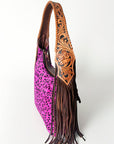 Hobo Hair On Saddle Blanket Genuine Leather Western Bag For Women