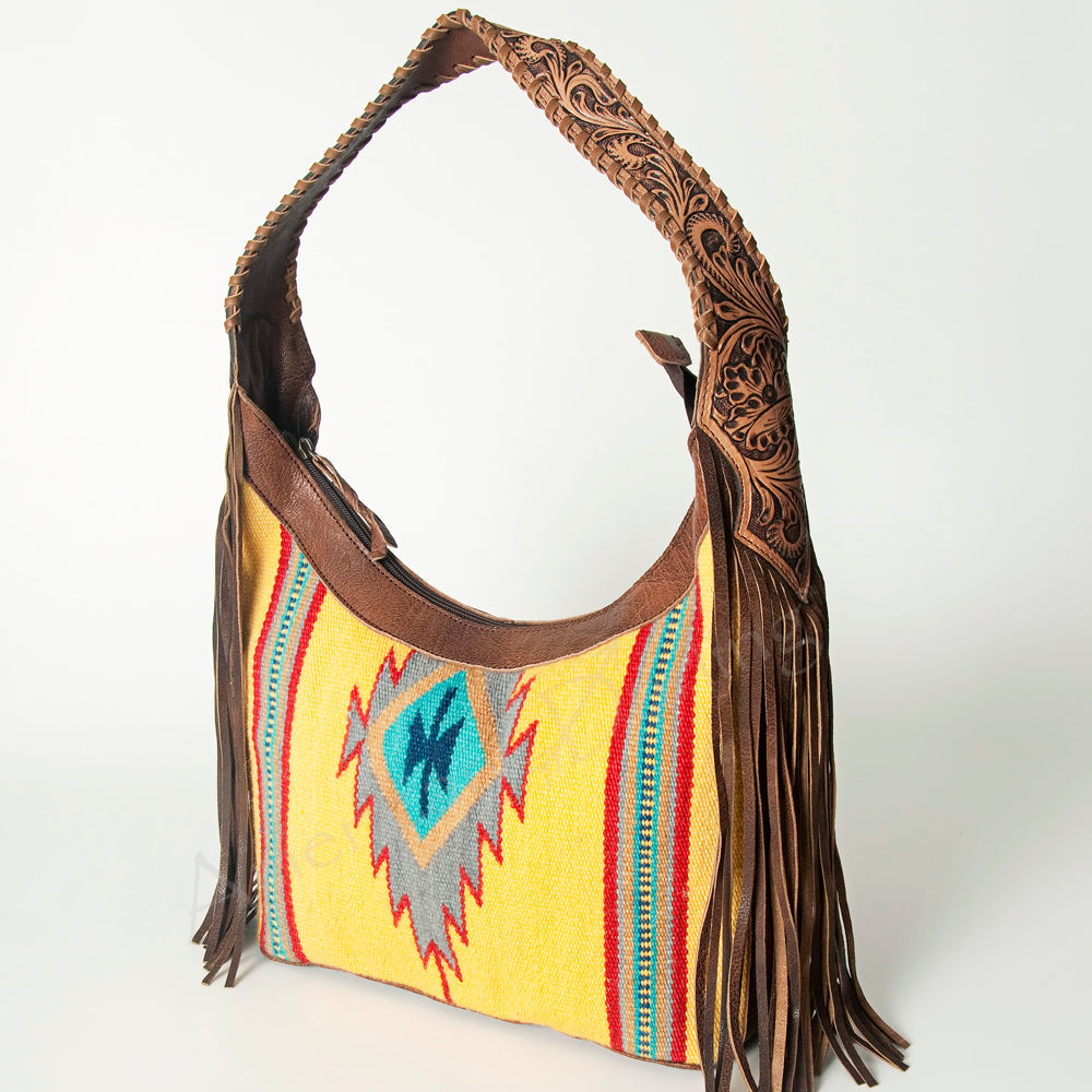 Hobo Hair On Saddle Blanket Genuine Leather Western Bag For Women