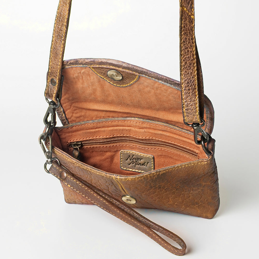 Never Mind Nmbgz104B Small Crossbody Vintage Handmade Genuine Cowhide Leather Women Bag Western Handbag Purse