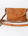 Small Crossbody Bag With Vintage Inspired Genuine Cowhide Leather