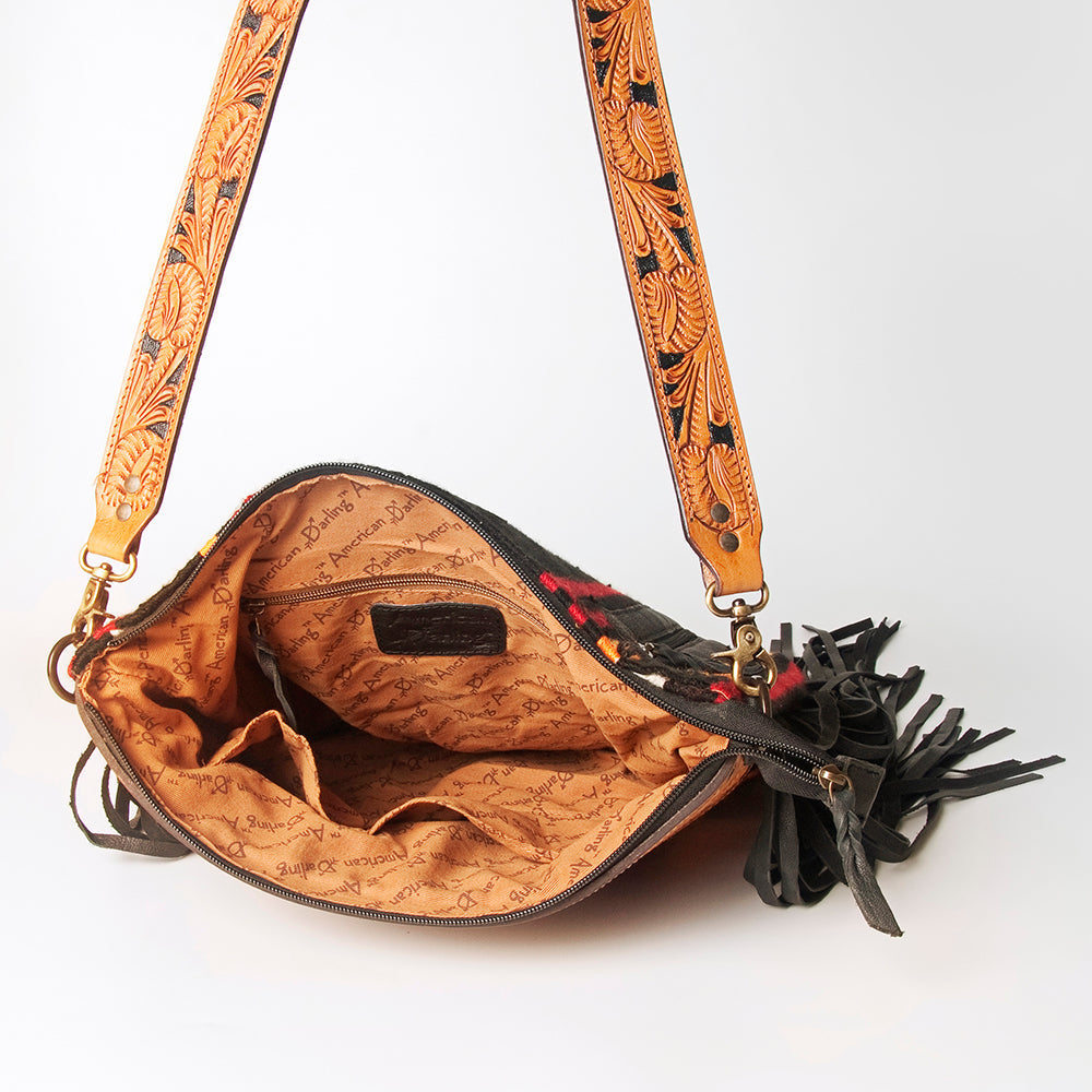 American Darling ADBGZ553 Signature Crossbody Hand Tooled Saddle Blanket Genuine Leather Women Bag Western Handbag Purse