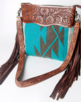 American Darling ADBGZ558 Signature Crossbody Hand Tooled Saddle Blanket Genuine Leather Women Bag Western Handbag Purse