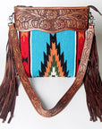 American Darling ADBGZ564 Signature Crossbody Hand Tooled Saddle Blanket Genuine Leather women bag western handbag purse