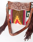 American Darling ADBGZ573 Signature Crossbody Hand Tooled Saddle Blanket Genuine Leather women bag western handbag purse