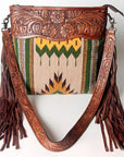 American Darling ADBGZ575 Signature Crossbody Hand Tooled Saddle Blanket Genuine Leather women bag western handbag purse