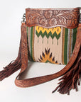 American Darling ADBGZ575 Signature Crossbody Hand Tooled Saddle Blanket Genuine Leather women bag western handbag purse