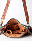 American Darling ADBGZ576 Signature Crossbody Hand Tooled Saddle Blanket Genuine Leather women bag western handbag purse