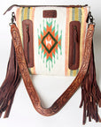 American Darling ADBGZ580 Signature Crossbody Hand Tooled Saddle Blanket Genuine Leather women bag western handbag purse