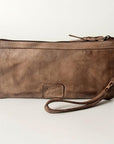 Never Mind Nmbg101B Wristlet Vintage Handmade Genuine Cowhide Leather Women Bag Western Handbag Purse