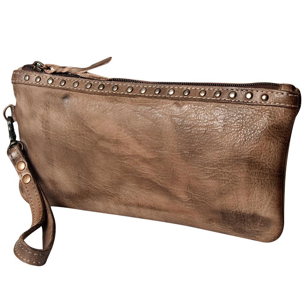 Never Mind Nmbg101B Wristlet Vintage Handmade Genuine Cowhide Leather Women Bag Western Handbag Purse