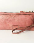 Never Mind Nmbg101C Wristlet Vintage Handmade Genuine Cowhide Leather Women Bag Western Handbag Purse