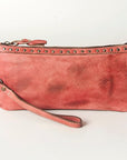 Never Mind Nmbg101F Wristlet Vintage Handmade Genuine Cowhide Leather Women Bag Western Handbag Purse