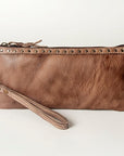 Never Mind Nmbg101G Wristlet Vintage Handmade Genuine Cowhide Leather Women Bag Western Handbag Purse