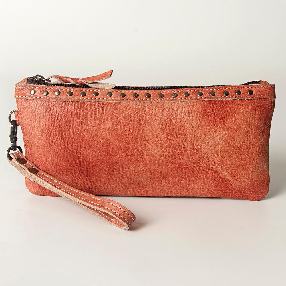 Never Mind Nmbg101I Wristlet Vintage Handmade Genuine Cowhide Leather Women Bag Western Handbag Purse