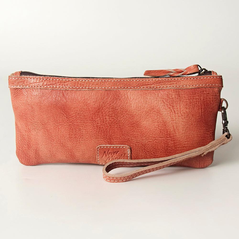 Never Mind Nmbg101I Wristlet Vintage Handmade Genuine Cowhide Leather Women Bag Western Handbag Purse