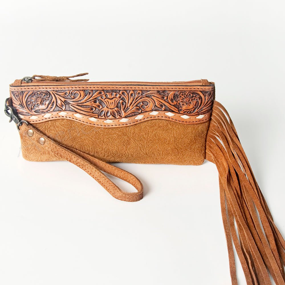 American Darling Wristlet Genuine Leather Women Bag W. Handbag Purse –