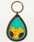 American Darling ADKR185 Hand Tooled Carved Genuine Leather Keyring